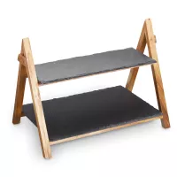 Этажерка двухярусная сервировочная, 40 х 30 х 25 см, дерево, камень, серия Arteza, KITCHEN CRAFT, Великобритания, 