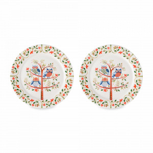 Набор из 2-х закусочных тарелок Owl, 21 см, фарфор, белый, декор, серия Birds of Paradise, LIBERTY JONES, Россия, LIBERTY JONES (Россия)