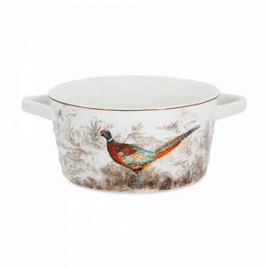 Салатник с ручками Охота, 1,8 л, 20 см, керамика, белый, декор, серия Imari, ANNA LAFARG, Китай, ANNA LAFARG (Китай)