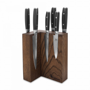Набор из 6-ти кухонных ножей на подставке из дуба, серия RAN, YAXELL, Япония, YAXELL (Япония)