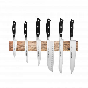 Набор из 6-ти кухонных ножей на магнитном держателе из дуба, серия Riviera, ARCOS, Испания, ARCOS Riviera