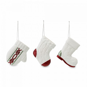 Набор из 3-х ёлочных украшений Warming tale, фарфор, белый, декор, серия New Year Essential, TKANO, Россия, Декор для дома TKANO