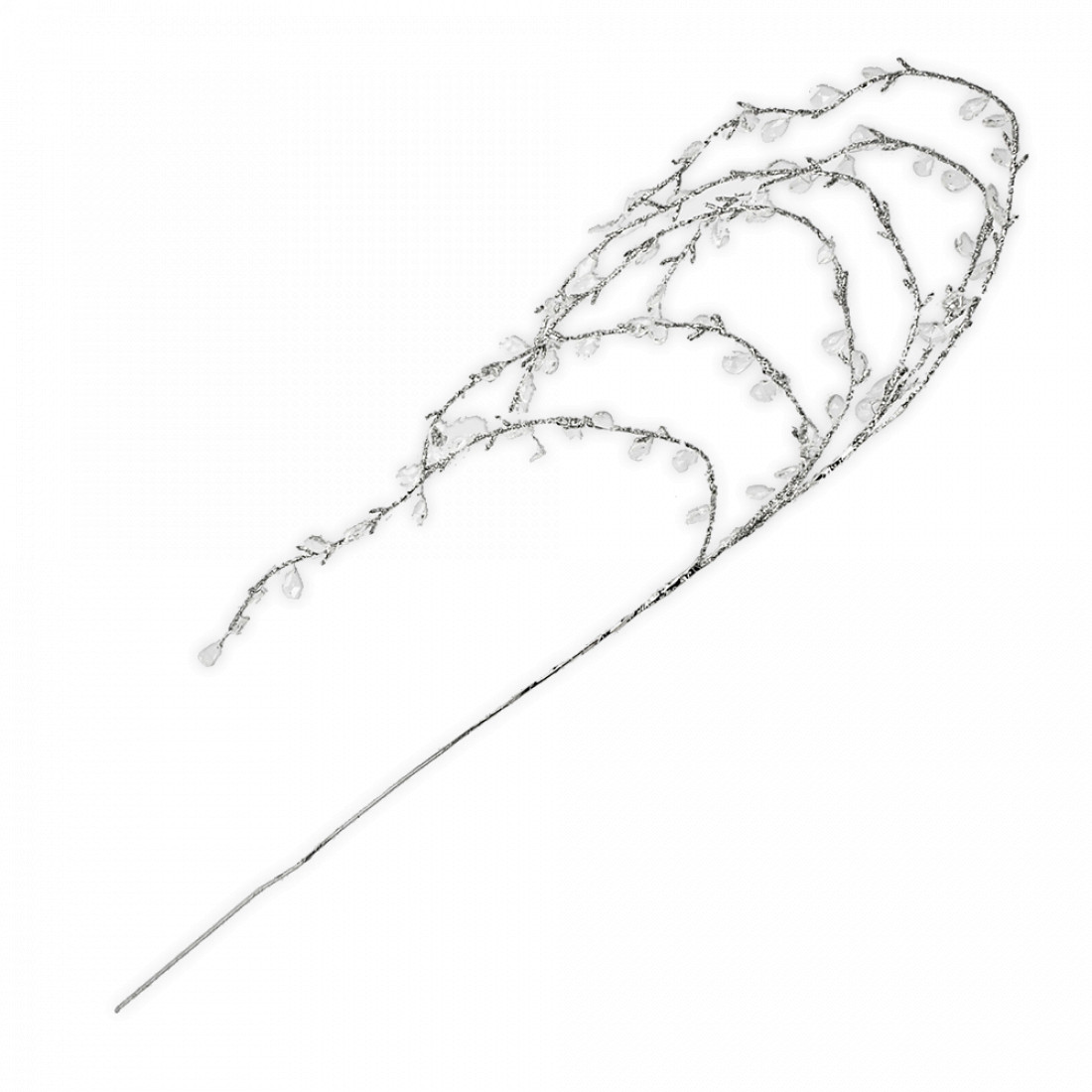 Украшение ветка декоративная Кристальная ива, 1.1 м, акрил, бумага, серебристый, серия Event, ANNA LAFARG, Китай