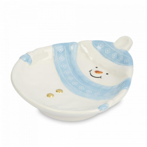 Блюдо сервировочное «Snowman», 21 х 18 см, керамика, белый, голубой, серия New Year, ANNA LAFARG, Китай, New Year ANNA LAFARG