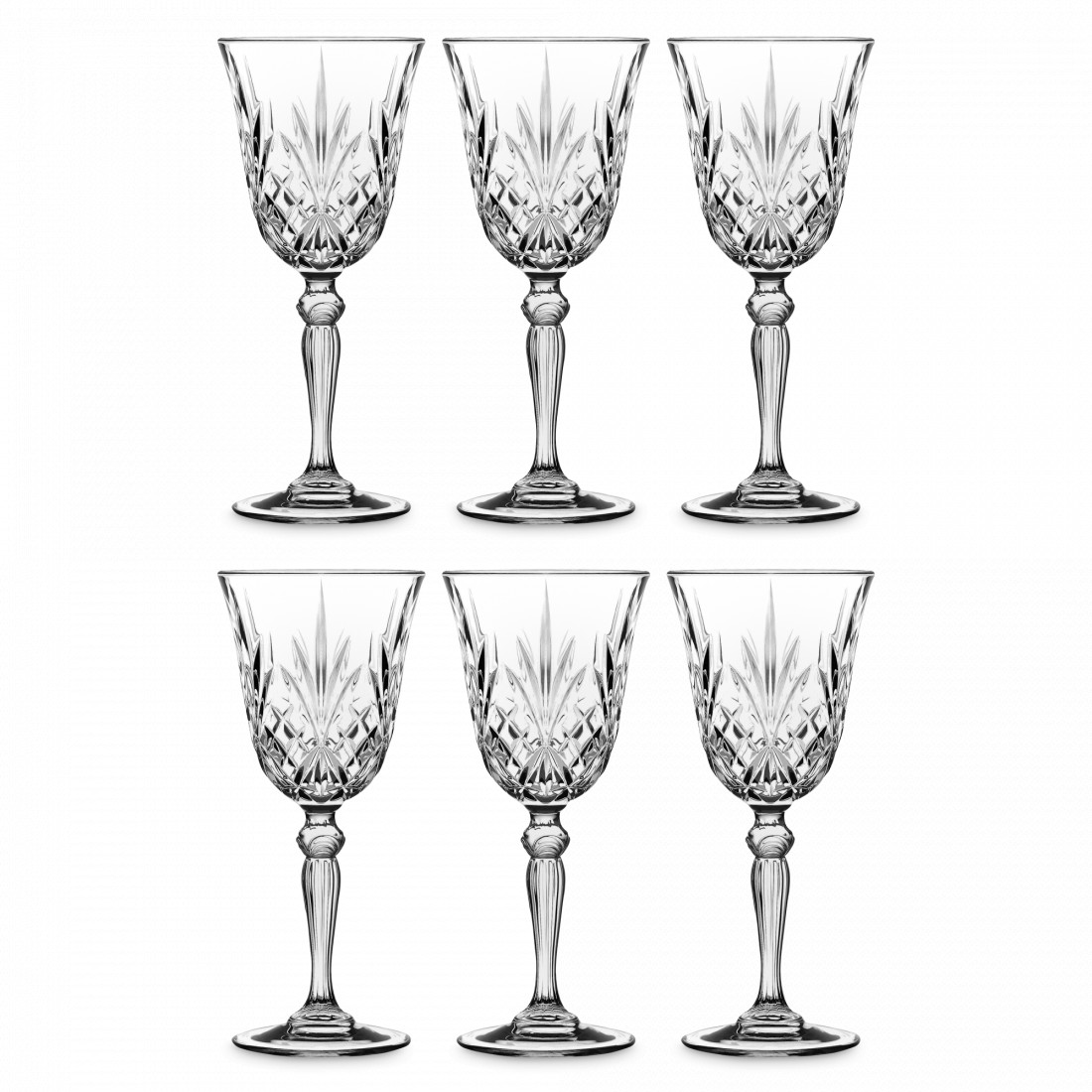 Набор из 6-ти бокалов для вина, 270 мл, хрустальное стекло, серия Melodia, RCR, Италия