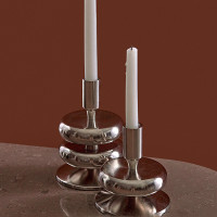 Подсвечник на одну свечу, 13 см, металл, серебристый, серия Stone, BERGENSON BJORN, Великобритания_00818840044578768197.jpg
