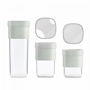 Набор контейнеров для сыпучих продуктов, 5 предметов, пластик, силикон, оливковый, серия Flip Storage, LEKUE, Испания, Flip Storage LEKUE