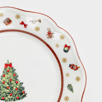 Тарелка обеденная «Елка», 27 см, фарфор, белый, декор, серия Miracle, ANNA LAFARG, Китай_00820990060937175651.jpg