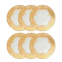 Набор из 6-ти суповых тарелок Creme Gold, 23.5 см, фарфор, бежевый, золотой, серия Constanza Natalia, FALKENPORZELLAN, Германия, 