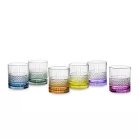 Набор из 6-ти стаканов для виски, 340 мл, хрустальное стекло, мультиколор, серия Brilliance, RCR, Италия, 
