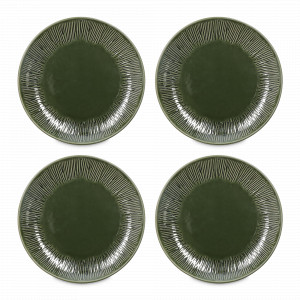 Набор из 4-х закусочных тарелок Jardin, 22 см, керамика, зеленый, серия Mikasa Hampton, KITCHEN CRAFT, Великобритания, KITCHEN CRAFT (Великобритания)