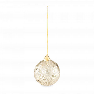 Украшение новогоднее - подвес Шар, 6 см, пластик, пайетки, шампань, серия New Year, ANNA LAFARG, Китай, Новогодний Декор ANNA LAFARG
