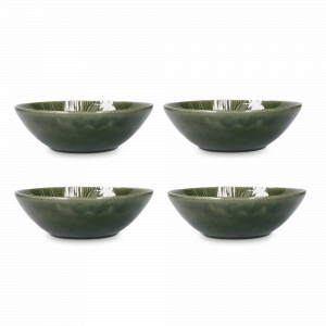 Набор из 4-х тарелок для пасты Jardin, 20 см, 600 мл, керамика, зеленый, серия Mikasa Hampton, KITCHEN CRAFT, Великобритания, Тарелки для пасты