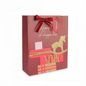 Пакет подарочный «Подарки», 26 х 32 см, бумага, красный, серия Horse, ANNA LAFARG, Китай, Horse ANNA LAFARG