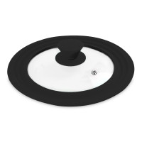 Крышка универсальная, 24/26/28 см, стекло, силикон, черный, VITRINOR, Испания