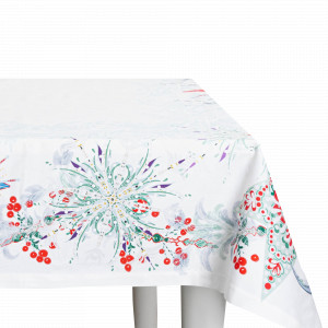 Скатерть прямоугольная, 168 х 250 см, хлопок, белый, рисунок, серия Счастливая Звезда, MIX&amp;MATCH HOME, Китай, Скидки до -25% на фарфор MIX&MATCH