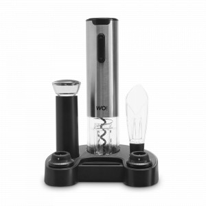 Набор винных аксессуаров на подставке, 6 предметов, зарядка USB, серия Loft, WO HOME, Германия, Кухонные принадлежности WO HOME