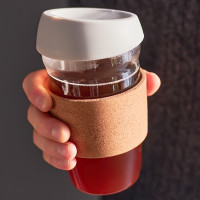 Кружка дорожная Cozy Cup, 450 мл, боросиликатное стекло, силикон, светло-серый, SMART SOLUTIONS, Россия_00818870045578577492.jpg