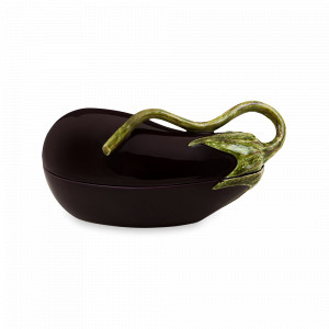 Блюдо с крышкой «Баклажан», 31,5 х 17 см, керамика, фиолетовый, зеленый, серия Баклажан, Bordallo Pinheiro, Португалия, BORDALLO PINHEIRO (Португалия)