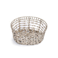 Корзина декоративная овальная «Celebration», 23 х 20 см, пластик, металл, шампань, серия New Year, ANNA LAFARG, Китай_00820990064248471554.jpg