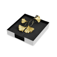 Подставка для салфеток «Бабочки гинкго», 18 х 16,5 см, нержавеющая сталь, латунь, серия Butterfly Ginkgo, MICHAEL ARAM, США