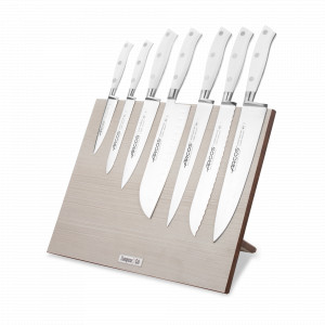 Набор кухонных ножей, 7 штук, на магнитной композитной подставке ComposeEat (светлое дерево),серия Riviera Blanca, ARCOS, Испания, Набор ножей накири