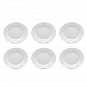 Набор из 6-ти десертных тарелок, 17 см, фарфор, белый, серия Rococo, REPAST, Чехия, Тарелки REPAST