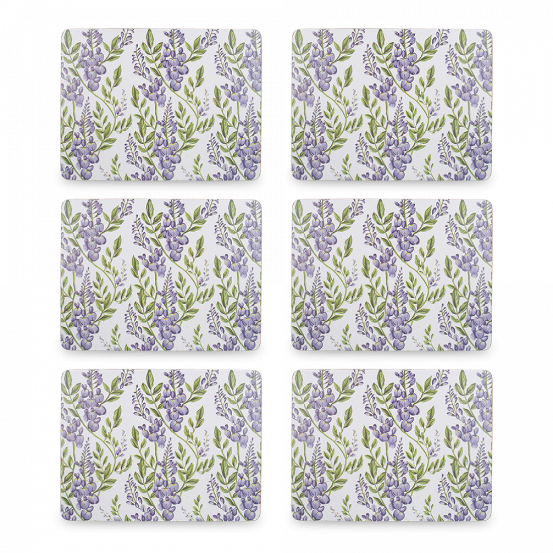 Набор из 6-ти подстановочных салфеток Wisteria, 30 х 22,8 см, пробка, декор, CREATIVE TOPS, Великобритания