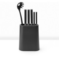 Подставка для ножей с отделением для кухонных принадлежностей, 23 х 19 см, пластик, темно-серый, серия Profile New, BRABANTIA, Бельгия_00802910064281362759.jpg