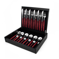 Набор столовых приборов на 6 персон, 24 предм., серия GOA matte red, CUTIPOL, Португалия_00802510063959729982.jpg