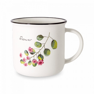 Кружка Ветка брусники, 400 мл, фарфор, белый, декор, серия Herbarium, ANNA LAFARG, Китай, Красивые кружки