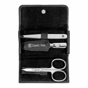 Набор маникюрный в кожаном футляре, цвет чёрный, 3 предмета, Classic Inox, ZWILLING J.A. HENCKELS, Германия, Маникюрные наборы ZWILLING