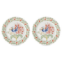 Набор из 2-х обеденных тарелок Fantail Bird, 28 см, фарфор, белый, декор, серия Birds of Paradise, LIBERTY JONES, Россия