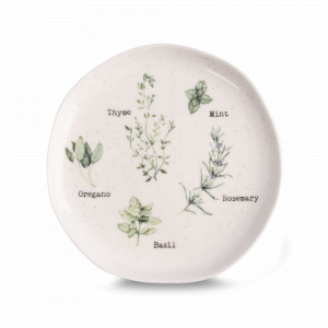 Тарелка закусочная «Приправы», 19 см, фарфор, белый в крапинку, серия Herbarium, ANNA LAFARG, Китай, Тарелки закусочные