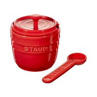 Сахарница с ложкой, керамика, вишневая, Ceramics, STAUB, Франция_00808530041115873348.jpg