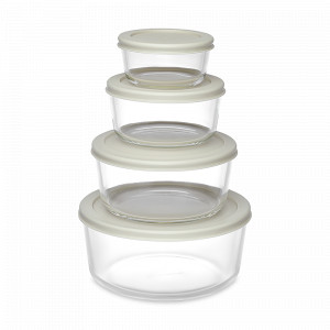 Набор из 4-х контейнеров для запекания и хранения, боросиликатное стекло, серый, SMART SOLUTIONS, Россия, SMART SOLUTIONS (Россия)