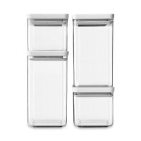 Набор из 4-х контейнеров для сыпучих продуктов, пластик, светло-серый, серия Tasty+, BRABANTIA, Бельгия