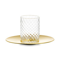 Кофейная пара для эспрессо, 100 мл, хрустальное стекло, цвет декора - золотой, серия Twist, EISCH, Германия