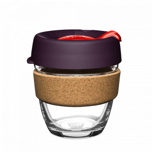 Кружка дорожная Brew Cork S, закаленное стекло, пластик, 227 мл, серия Red Bells, KEEPCUP, Австралия, Термокружки
