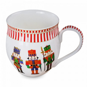 Кружка Щелкунчик, 410 мл, фарфор, белый, декор, серия New Year, REPAST, Чехия, Кружки REPAST