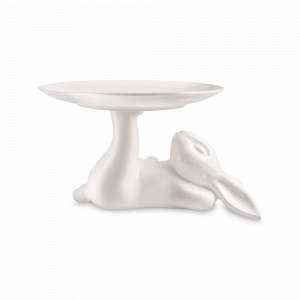 Блюдо для торта «Кролик», 31 см, фарфор, белый, серия Кролики, CLAYSTREET, Россия, Блюда для торта, десерта