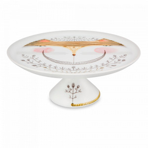 Блюдо для торта на ножке, 28 см, фарфор, декор, серия Tea with Alice, VISTA ALEGRE, Португалия, Тортовницы