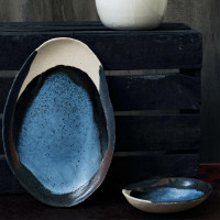 Тарелка обеденная, 27 см, керамика, синий, серия Wabi, JARS, Франция_00808540036139626185.jpg