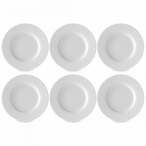Набор из 6-ти обеденных тарелок, 27 см, фарфор, белый, серия Cellini, REPAST, Чехия, Тарелки REPAST