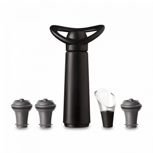 Набор для вина Concerto, размер: 13,4 х 7,3 см, материал: пластик, силикон, цвет: черный, VACU VIN, Нидерланды, VACU VIN (Нидерланды)