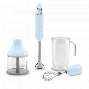 Блендер погружной с принадлежностями, 4 предмета, нержавеюащая сталь, пластик, голубой, SMEG, Италия, SMEG (Италия)