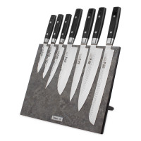 Набор кухонных ножей, 7 штук, на магнитной подставке ComposeEat (Vintage Grey), серия Zen, YAXELL, Япония