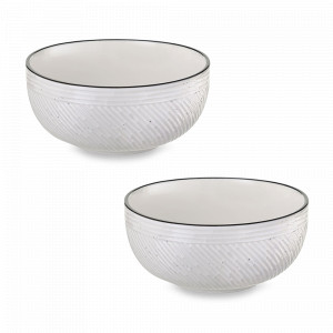 Набор салатников, 2 предмета, 12 см, фарфор, белый, черный, серия Contour, LIBERTY JONES, Россия, Российский фарфор