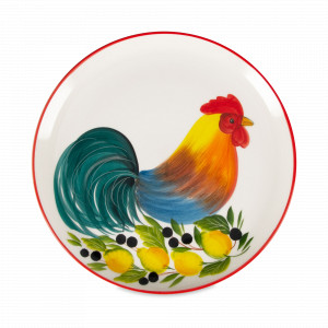 Блюдо сервировочное, 31 см, керамика, декор, серия Петухи, EDELWEISS, Италия, Скидки -30% на керамику EDELWEISS