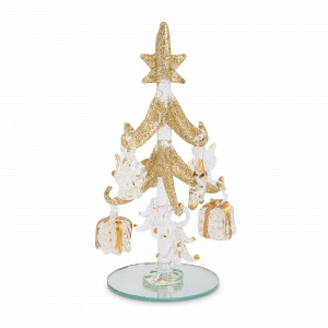 Статуэтка Ель с игрушками, 15 см, стекло, серебристый, серия Event, ANNA LAFARG, Китай, Новогодний Декор ANNA LAFARG